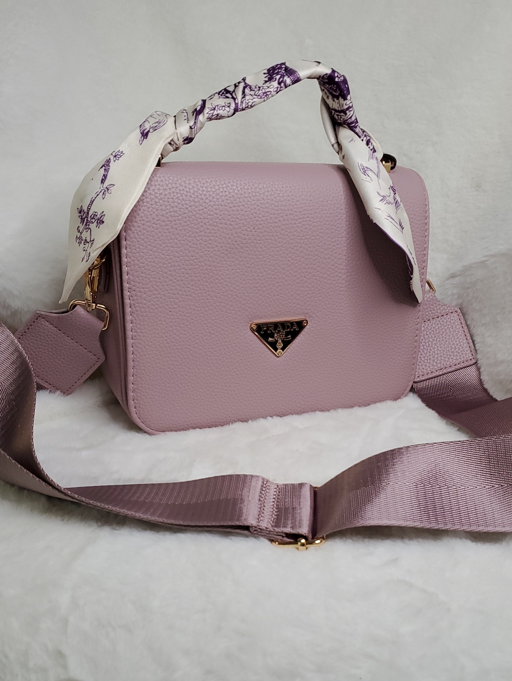 PrA 💗💠Lilac Crossbody Bag with Scarf Handle
